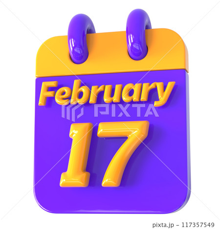 3D Calendar with date number 3D Illustration 117357549