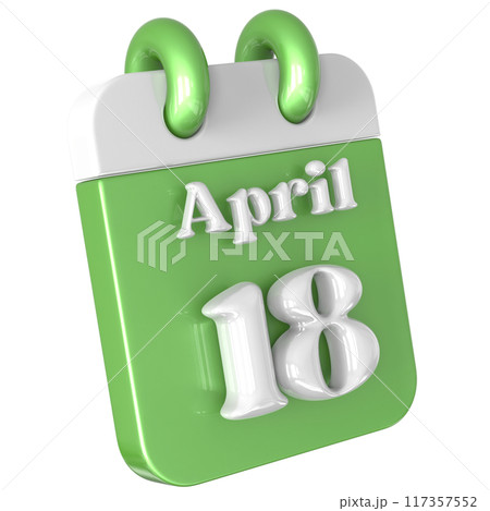3D Calendar with date number 3D Illustration 3D Calendar with date number 3D Illustration 117357552