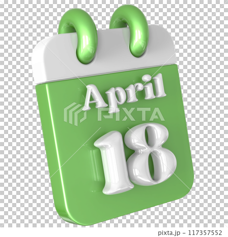 3D Calendar with date number 3D Illustration 3D Calendar with date number 3D Illustration 117357552