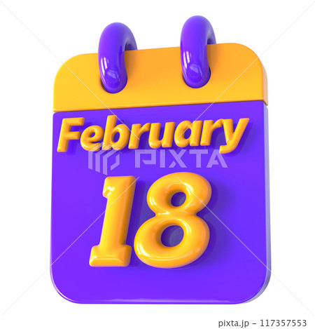 3D Calendar with date number 3D Illustration 117357553
