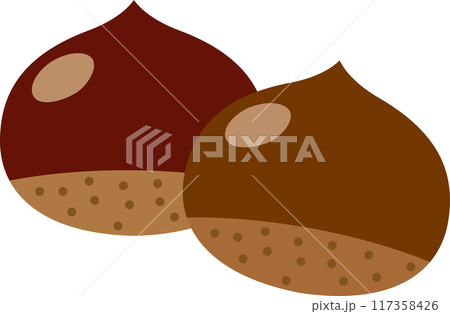 秋の味覚の栗のイラスト4 117358426
