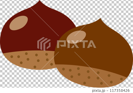 秋の味覚の栗のイラスト4 117358426