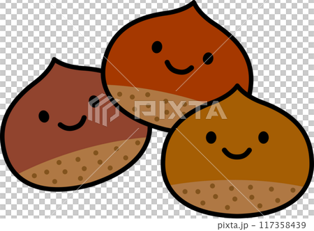 かわいい栗のキャラクターイラスト5 117358439