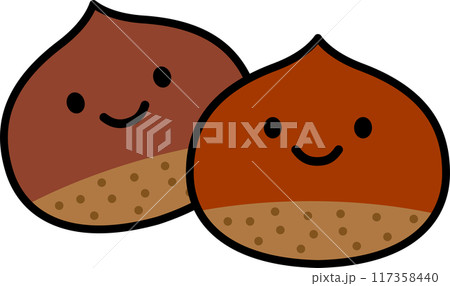 かわいい栗のキャラクターイラスト4 117358440