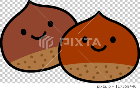 かわいい栗のキャラクターイラスト4 117358440