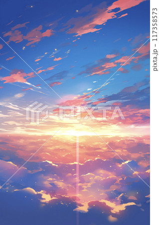 美しい朝焼け空　AI画像 117358573