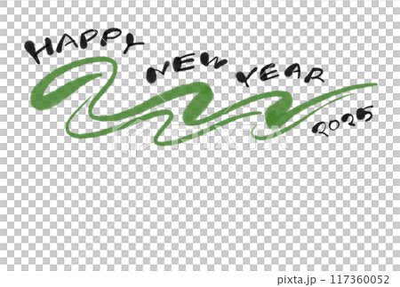 毛筆書寫蛇剪影新年賀卡令與七年2025年陰影插畫素材 117360052