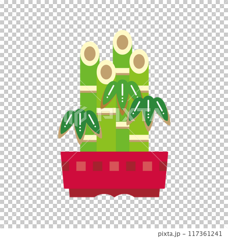 日本盆景的插畫素材。簡單的竹盆景圖示。 日本盆景的插畫素材。簡單的竹盆景圖示。 117361241