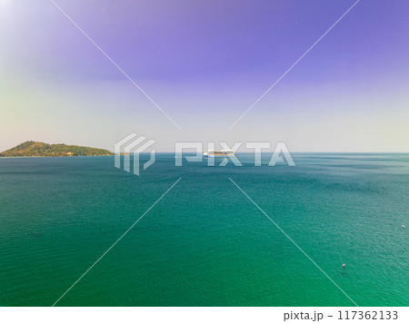 Drone view Beautiful sea in high season at Phuket Thailand Drone view Beautiful sea in high season at Phuket Thailand 117362133