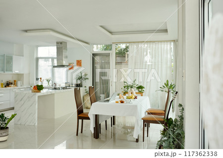 Modern Apartment With Dining Table Modern Apartment With Dining Table 117362338