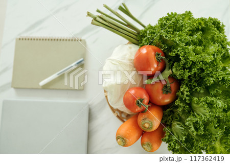 Fresh Vegetables Preparing For Salad Fresh Vegetables Preparing For Salad 117362419