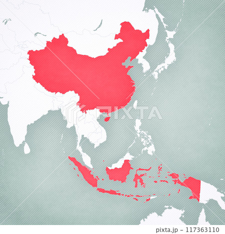Map of East Asia - China and Indonesia Map of East Asia - China and Indonesia 117363110