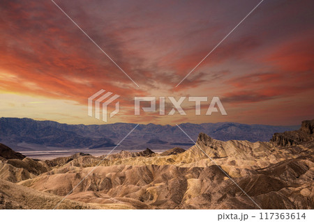 Zabriskie point, death valley, california, usa Zabriskie point, death valley, california, usa 117363614