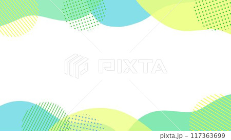 グリーンとブルーと黄色の抽象的なフレーム背景 117363699