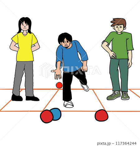 室内スポーツのボッチャBocciaを楽しむ人々 室内スポーツのボッチャBocciaを楽しむ人々 117364244