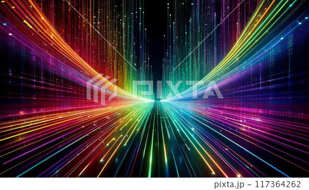 レインボーの光のトンネル背景_03_AI生成画像 レインボーの光のトンネル背景_03_AI生成画像 117364262