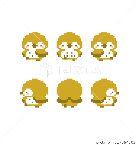 歩くフクロウのドット絵 117364303