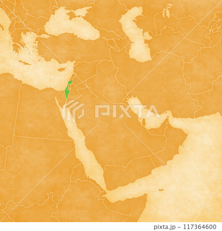 Ocher map of Middle East - Israel 117364600