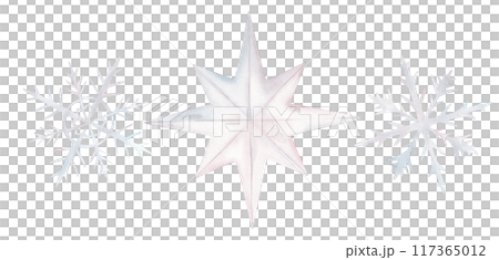 Watercolor light white pink blue snowflakes. Hand drawn illustration snow in pastel colors on isolated background. For winter New Year's design fairy tale children's cards 117365012