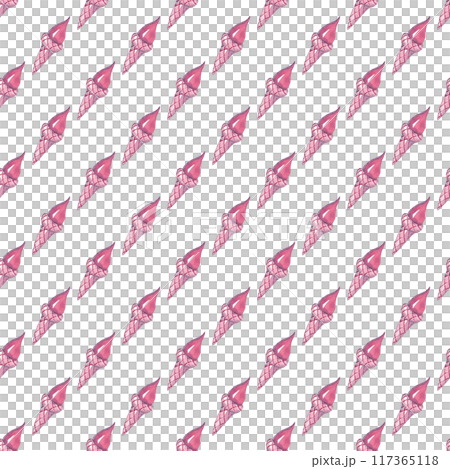 Fruit cone in waffle cup Ice cream with fruit glaze. Seamless pattern for your design 117365118
