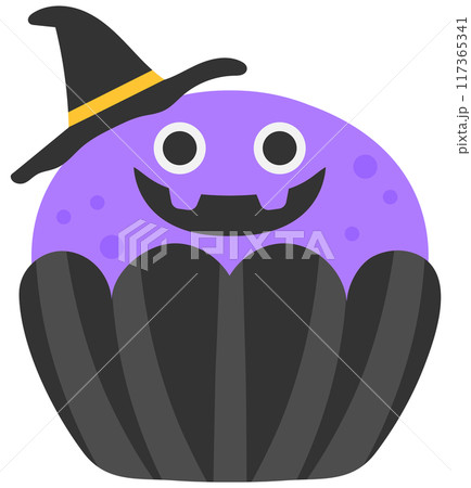 Kid hand drawn cute trick or treat candy happy halloween spooky witch cupcake Kid hand drawn cute trick or treat candy happy halloween spooky witch cupcake 117365341