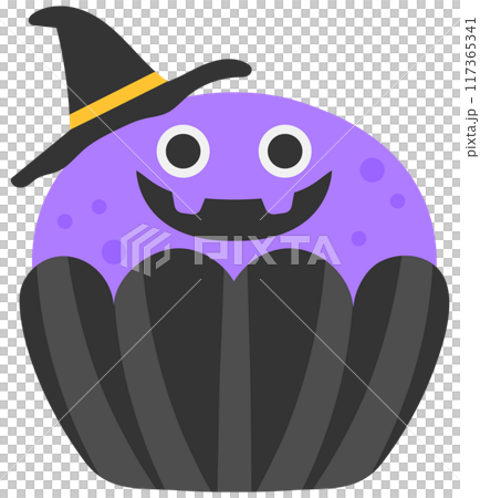 Kid hand drawn cute trick or treat candy happy halloween spooky witch cupcake Kid hand drawn cute trick or treat candy happy halloween spooky witch cupcake 117365341