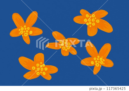 Simple summer flowers doodles, floral design elements print pattern seamless surface pencil hand drawn naive style Simple summer flowers doodles, floral design elements print pattern seamless surface pencil hand drawn naive style 117365425