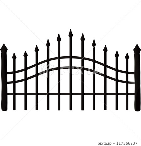 Black iron gate Halloween illustration Black iron gate Halloween illustration 117366237