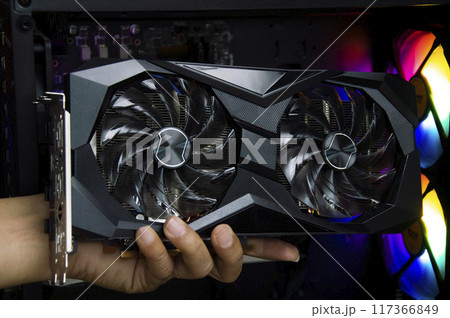 Side view of the graphics card computers, computer repair, display cards 117366849