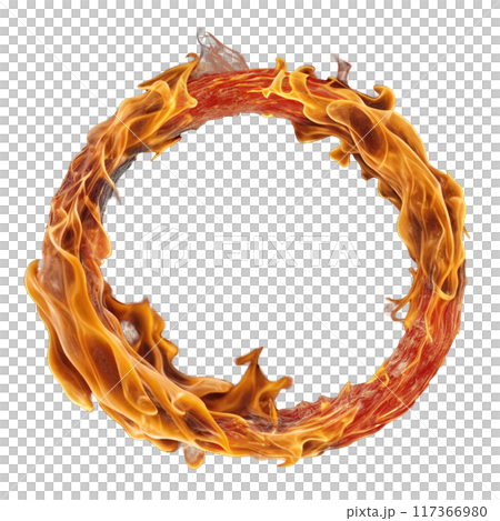 abstract gold ring of fire smoke. abstract image for background 117366980