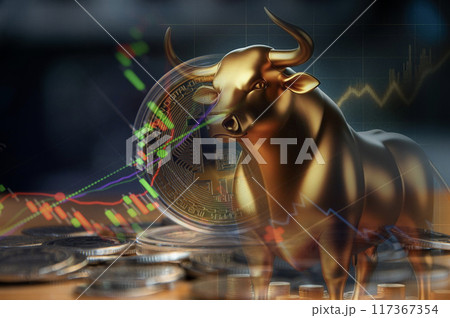 Long-term investment ideas, profits from stocks and crypto bull market trading. 117367354