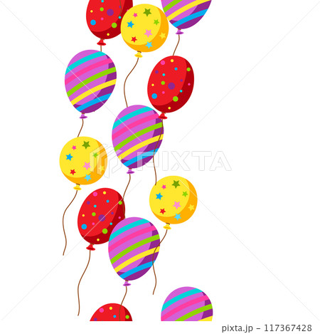Color balloons pattern. Happy Birthday and party illustration. 117367428
