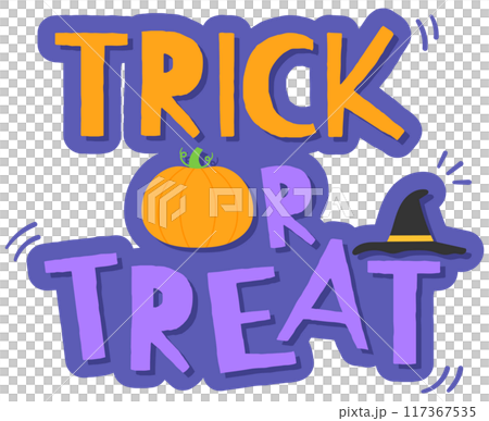 Kid hand drawn cute and colorful happy halloween elements typography 117367535