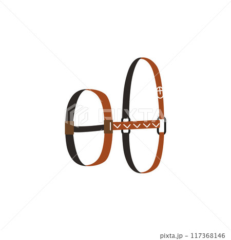 Horse harness bridle for riding, halter vector icon, equestrian stable equipment for riding horse leather tack gear Horse harness bridle for riding, halter vector icon, equestrian stable equipment for riding horse leather tack gear 117368146