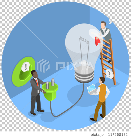 3D Isometric Flat Illustration of Business Team, Coworking, Startup Launch 3D Isometric Flat Illustration of Business Team, Coworking, Startup Launch 117368182