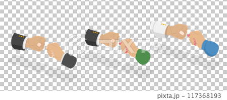 3D Isometric Flat Illustration of Fists Bump Punch, Partnership and Teamwork 3D Isometric Flat Illustration of Fists Bump Punch, Partnership and Teamwork 117368193