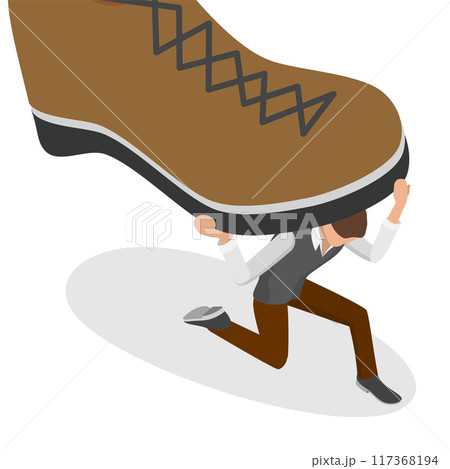 3D Isometric Flat  Illustration of Violence Of Dictator, Corporate Slavery 117368194