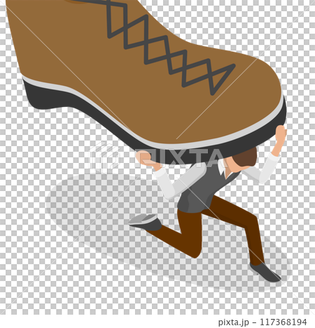 3D Isometric Flat  Illustration of Violence Of Dictator, Corporate Slavery 117368194