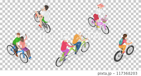 3D Isometric Flat Illustration of Healthy And Active Lifestyle, Summer Break Activity 3D Isometric Flat Illustration of Healthy And Active Lifestyle, Summer Break Activity 117368203