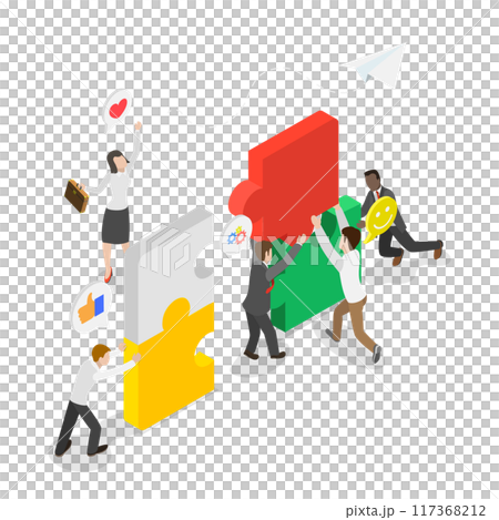 3D Isometric Flat  Illustration of Workplace Motivation, EVP, Employee Value Proposition 117368212