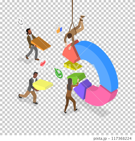 3D Isometric Flat Illustration of Cooperation, Partnership and Collaboration to Success 3D Isometric Flat Illustration of Cooperation, Partnership and Collaboration to Success 117368224