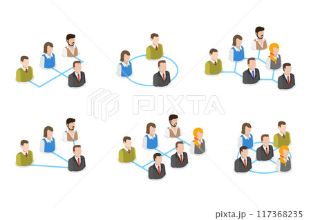 3D Isometric Flat  Illustration of Organization Chart , Structure of Company 117368235