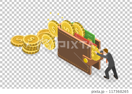 3D Isometric Flat  Illustration of Return On Investment , Profit or Financial Income Strategy 117368265