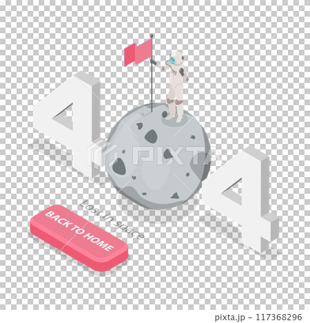 3D Isometric Flat Illustration of 404 Error, Page Not Found, Lost in Space 3D Isometric Flat Illustration of 404 Error, Page Not Found, Lost in Space 117368296