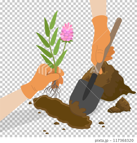3D Isometric Flat Illustration of Gardening And Agriculture, Reforestation Program 3D Isometric Flat Illustration of Gardening And Agriculture, Reforestation Program 117368320
