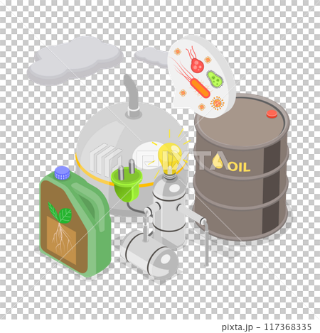3D Isometric Flat Illustration of Anaerobic Digestion, Organic Fertilizer, Green Energy 3D Isometric Flat Illustration of Anaerobic Digestion, Organic Fertilizer, Green Energy 117368335