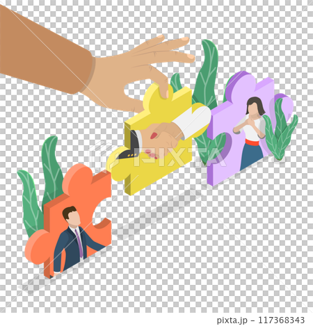 3D Isometric Flat Illustration of Relationship Crisis, Psychologist Support 3D Isometric Flat Illustration of Relationship Crisis, Psychologist Support 117368343