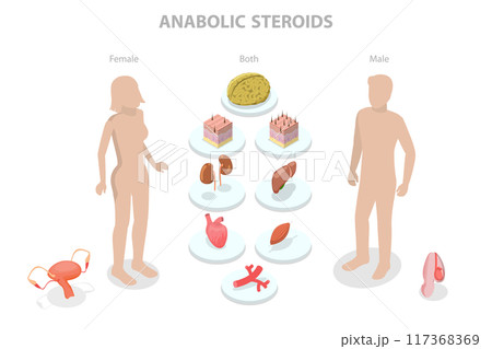 3D Isometric Flat Illustration of Anabolic Steroids, Performance-enhancing Drugs, Doping Use in Sport 3D Isometric Flat Illustration of Anabolic Steroids, Performance-enhancing Drugs, Doping Use in Sport 117368369