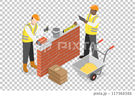 3D Isometric Flat Illustration of Constraction, Professional Engineering and Building 3D Isometric Flat Illustration of Constraction, Professional Engineering and Building 117368388