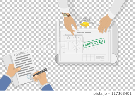 3D Isometric Flat Illustration of Apartment Renovation Contract, Buying or Renting a New House 3D Isometric Flat Illustration of Apartment Renovation Contract, Buying or Renting a New House 117368401
